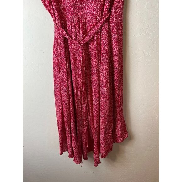 Zesica Juniors XL Red Polka Dot Ditsy Floral Partially Lined Ruffle Detail Wrap - Picture 7 of 8